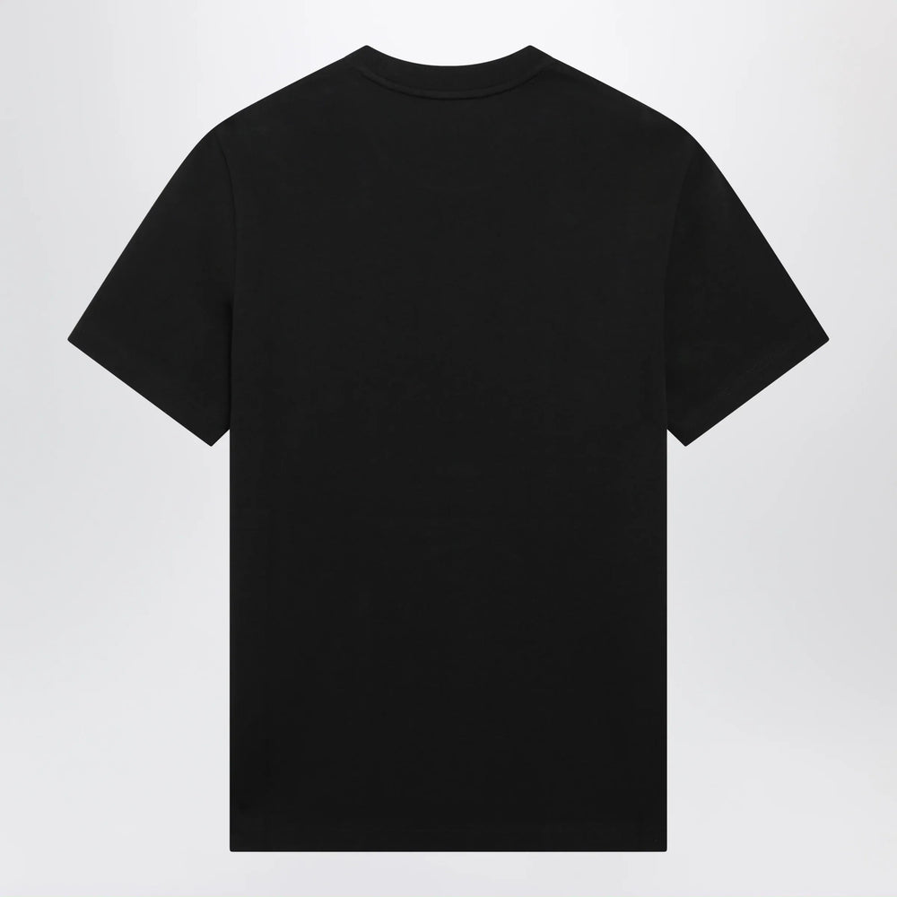 Moncler - Black Cotton Jersey T-Shirt with Logo Patch Brand