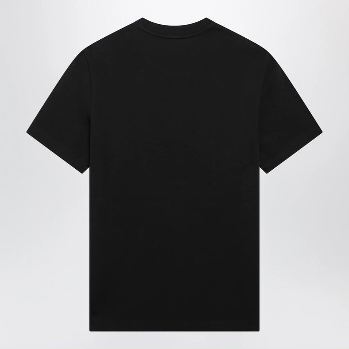 Moncler - Black Cotton Jersey T-Shirt with Logo Patch Brand