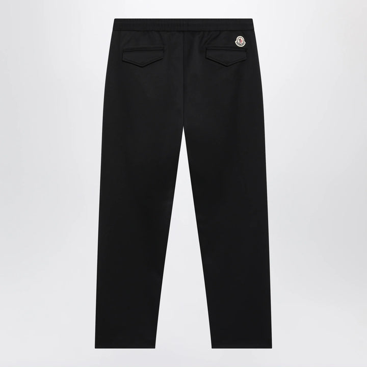 Moncler - Black jogger trousers with logo patch Brand