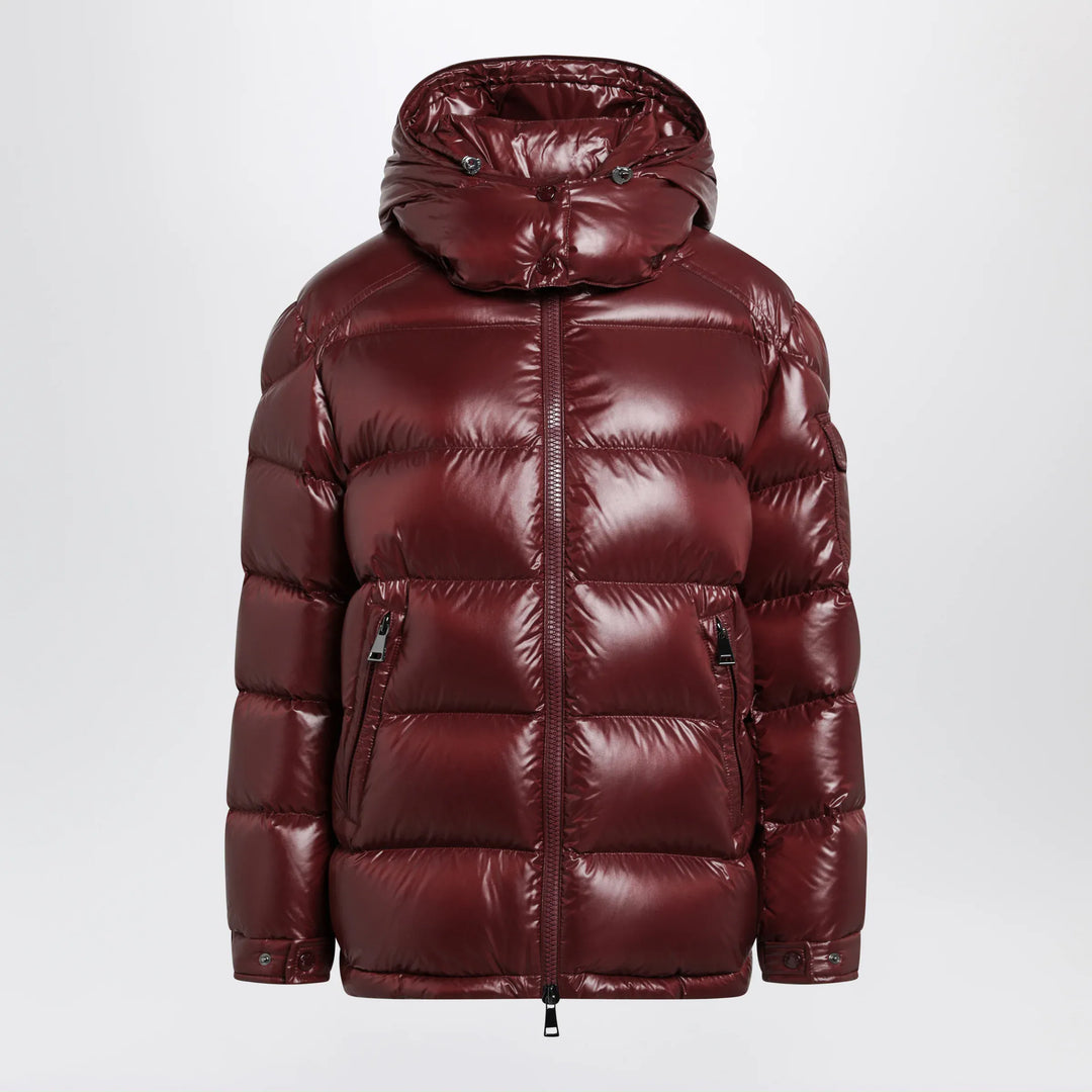 Moncler - Dark red Maire down jacket in nylon laqué Brand 1