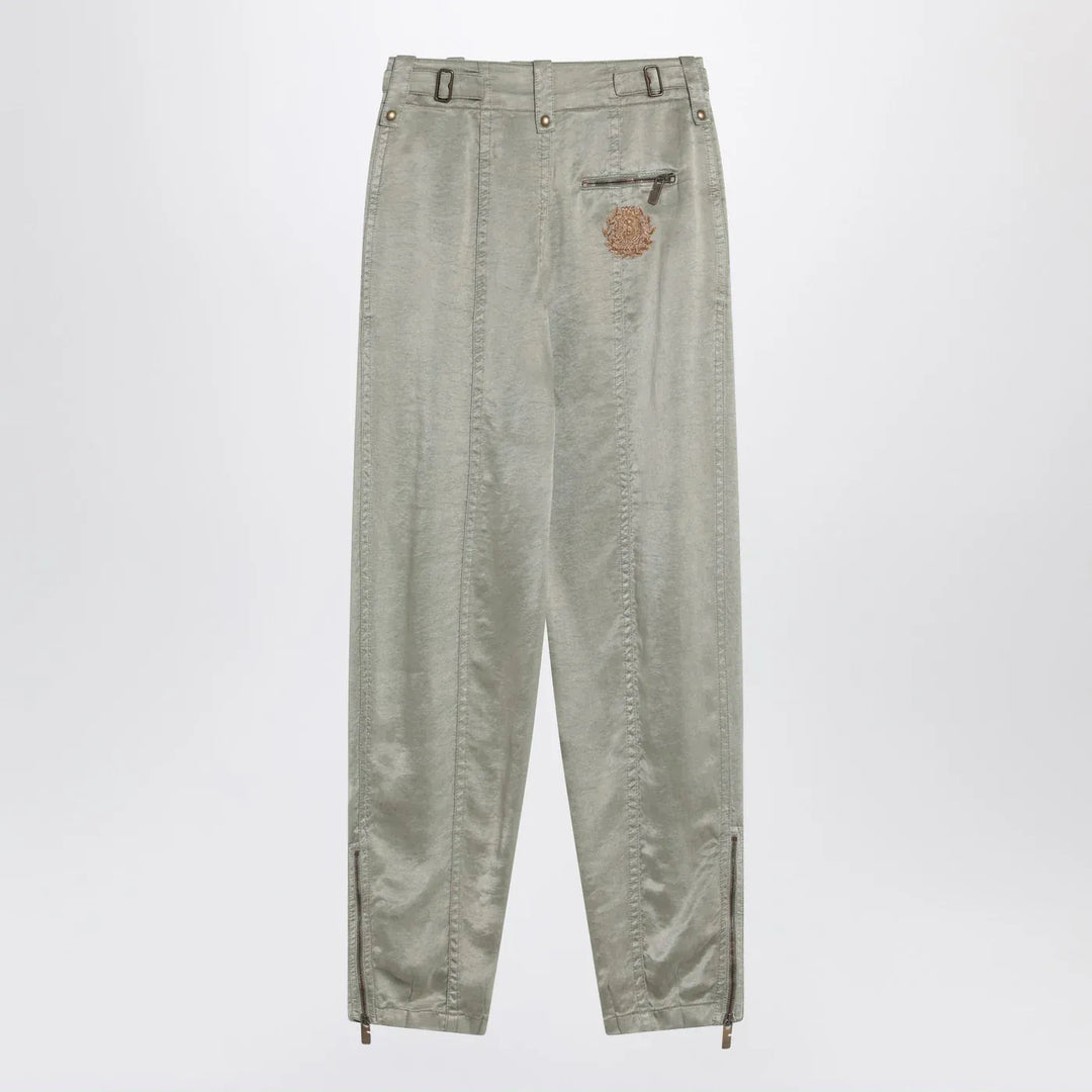 Burberry - Trousers with B Shield emblem in lyocell Brand Pants 8 UK
