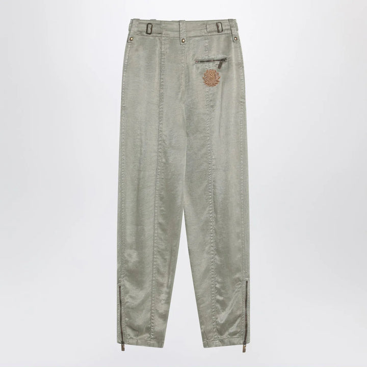 Burberry - Trousers with B Shield emblem in lyocell Brand Pants 8 UK