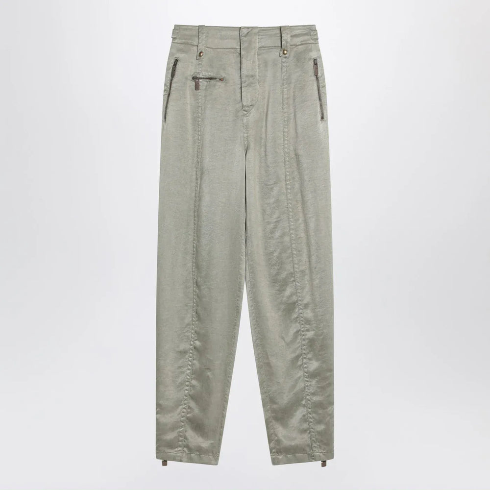 Burberry - Trousers with B Shield emblem in lyocell Brand Pants 8 UK