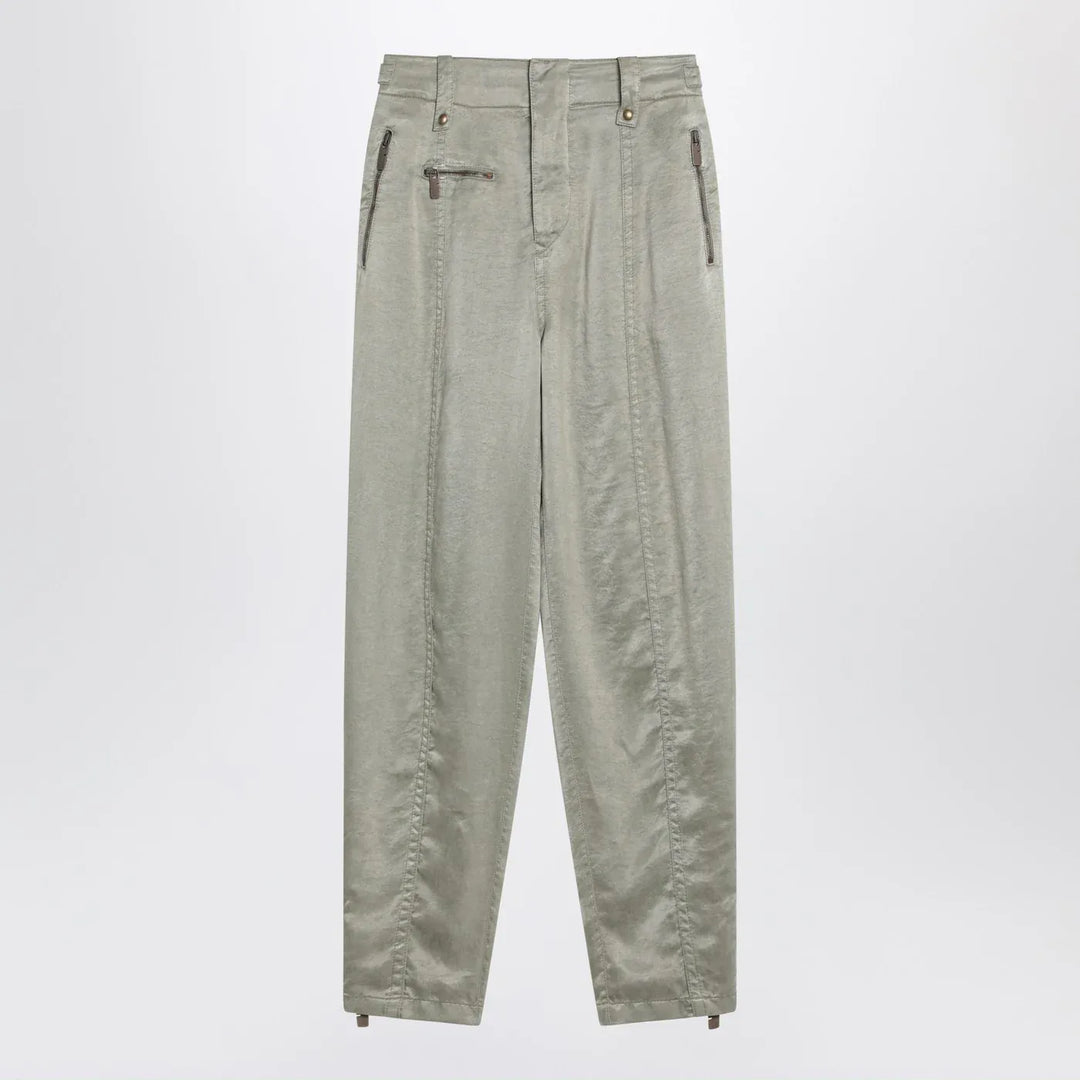 Burberry - Trousers with B Shield emblem in lyocell Brand Pants 8 UK