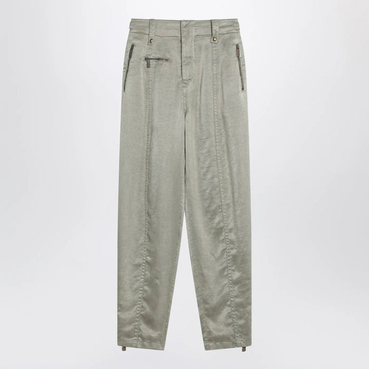 Burberry - Trousers with B Shield emblem in lyocell Brand Pants 8 UK
