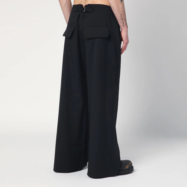 Entire Studios - Wide black wool-blend trousers Brand Pants M