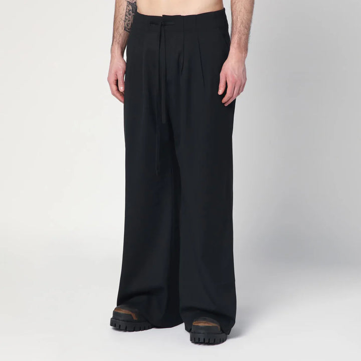 Entire Studios - Wide black wool-blend trousers Brand Pants M