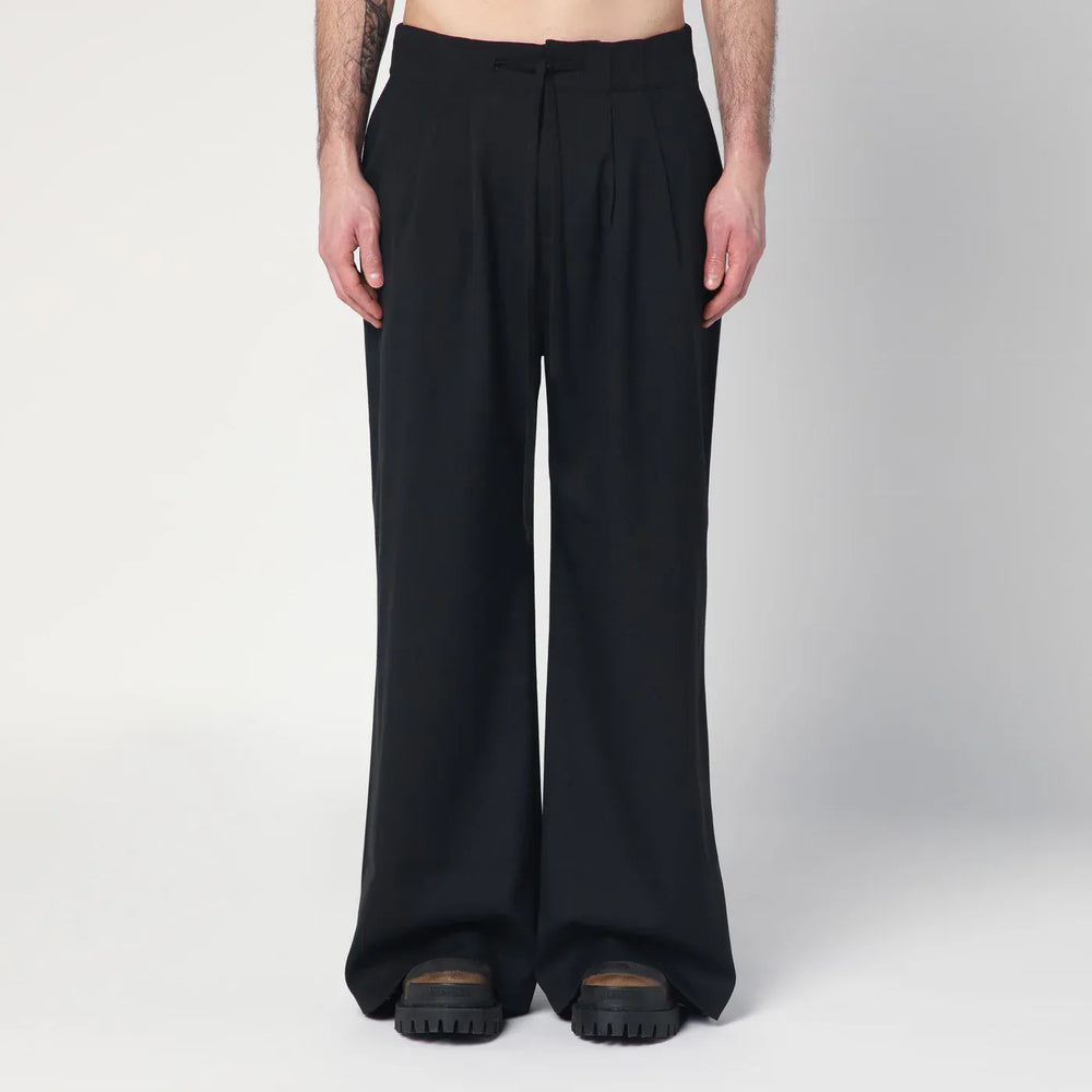 Entire Studios - Wide black wool-blend trousers Brand Pants M