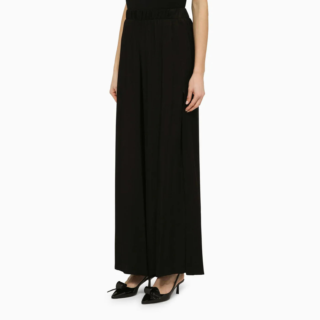 Federica Tosi - Black viscose palazzo trousers Brand Pants 46  IT