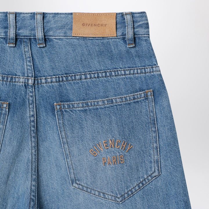 Givenchy - Blue jeans with logo embroidery Brand Pants