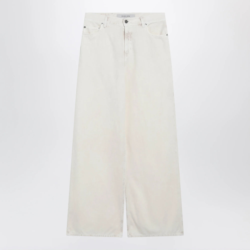 Golden Goose - White wide-leg denim trousers Brand Pants 24