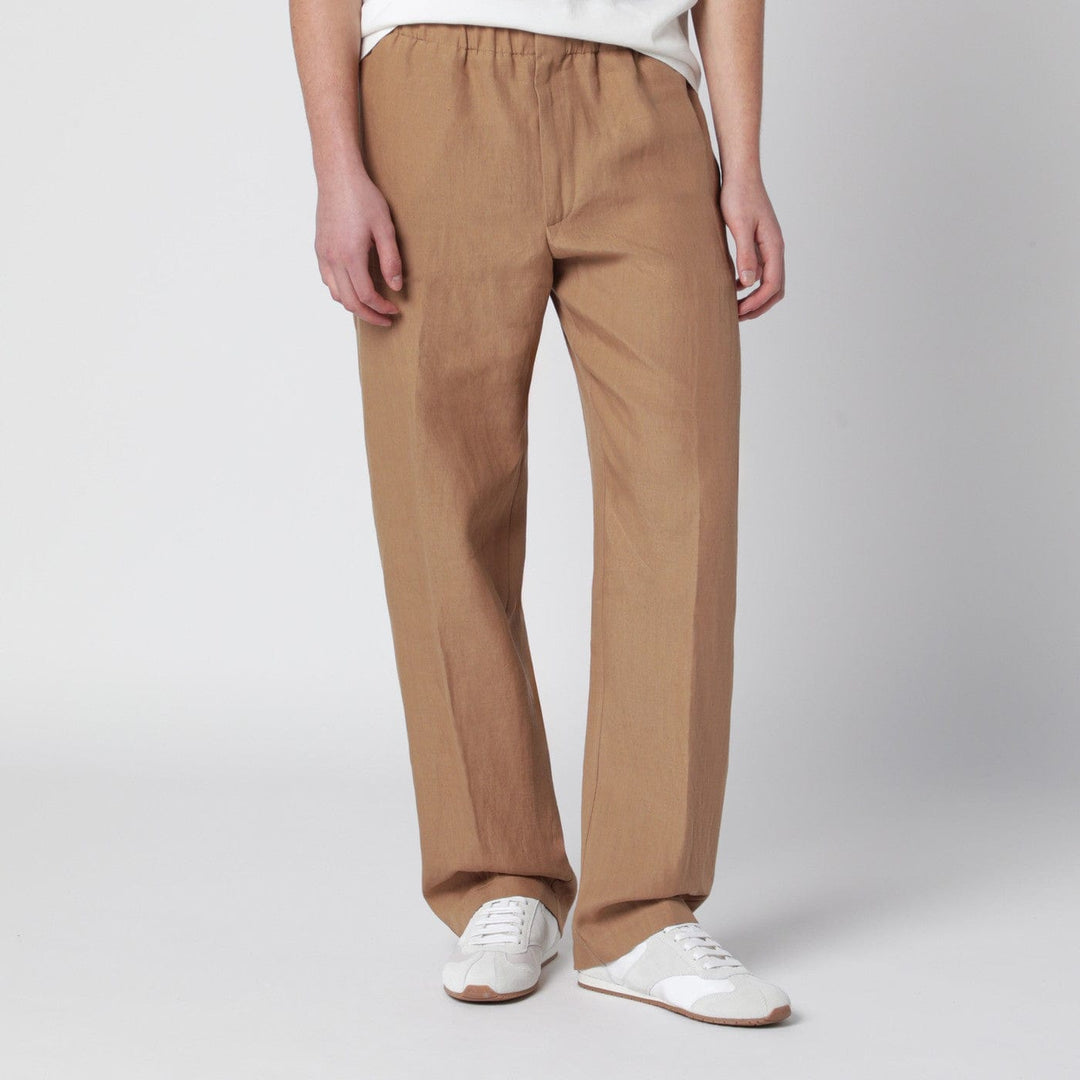 Pants Lardini - Camel linen trousers Brand