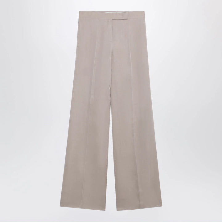 Max Mara - Long silk trousers in pink Brand Pants 40  IT