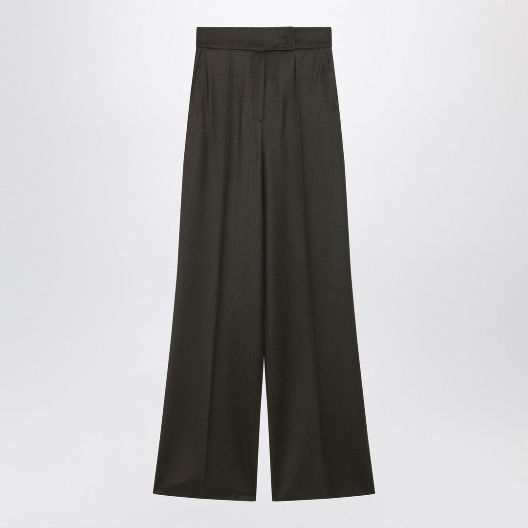 Pants 40  IT Max Mara - Moss green wide-leg wool trousers Brand