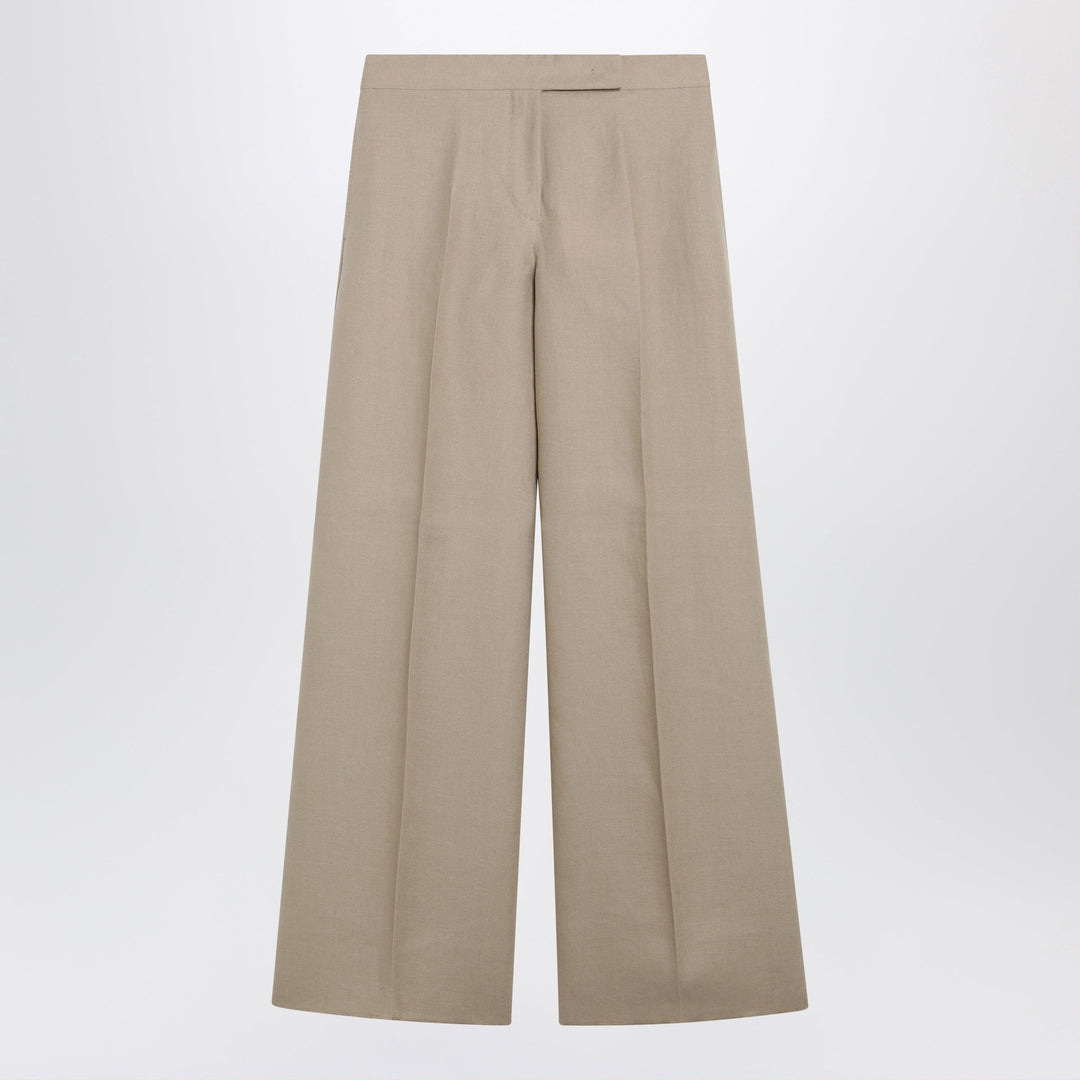 Pants Max Mara - Regular-fit linen natté trousers in sand Brand