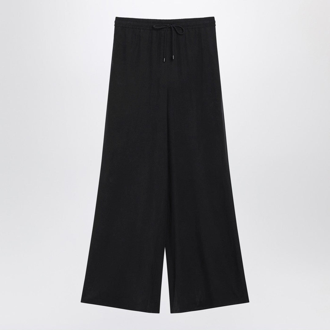 Pants Max Mara - Wide-leg blue silk trousers Brand