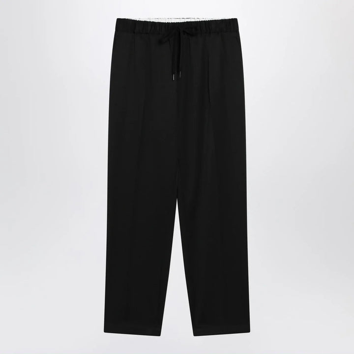 MM6 Maison Margiela - Black wool-blend trousers Brand Pants 40  IT