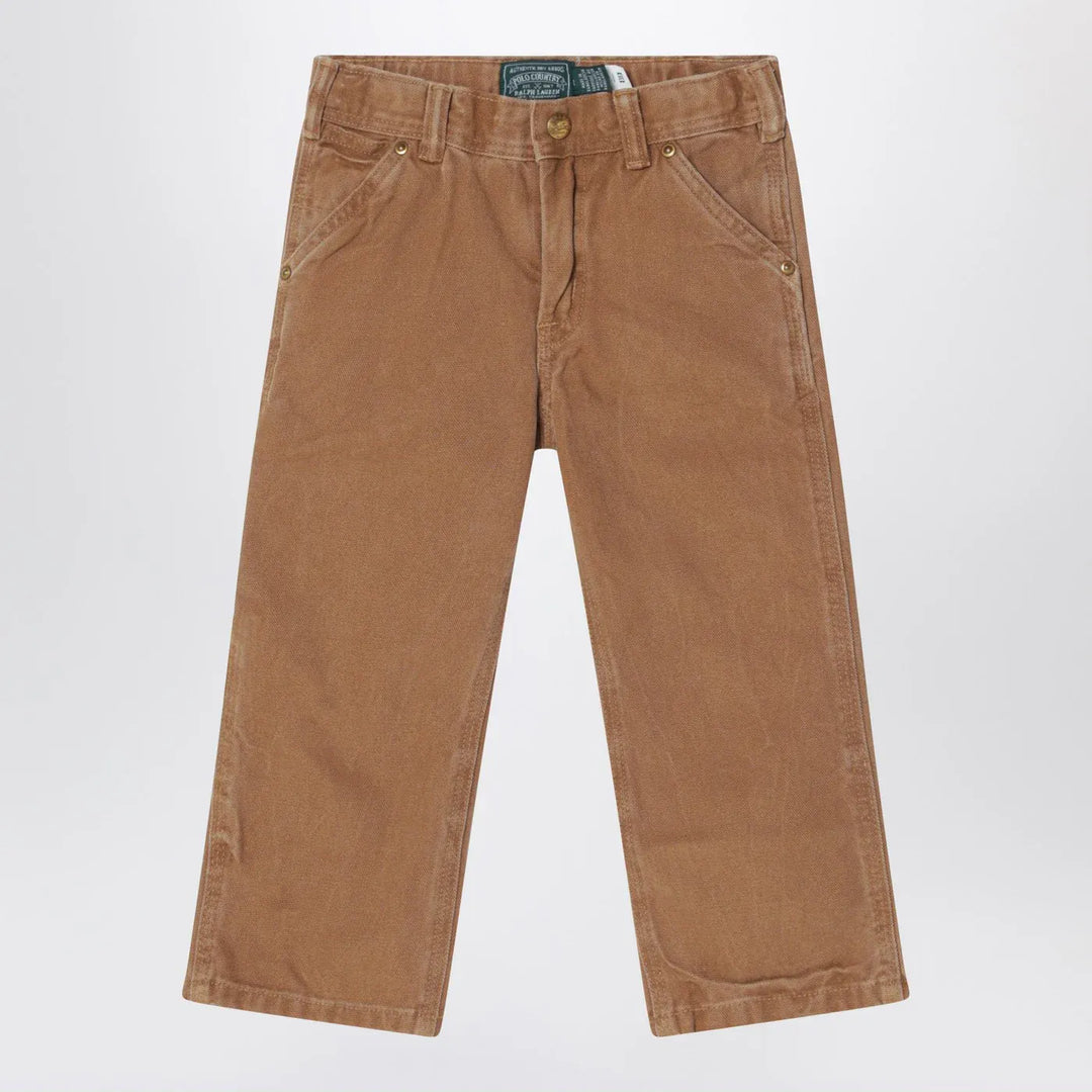 Polo Ralph Lauren - Brown vintage-effect cotton trousers Brand Pants 12