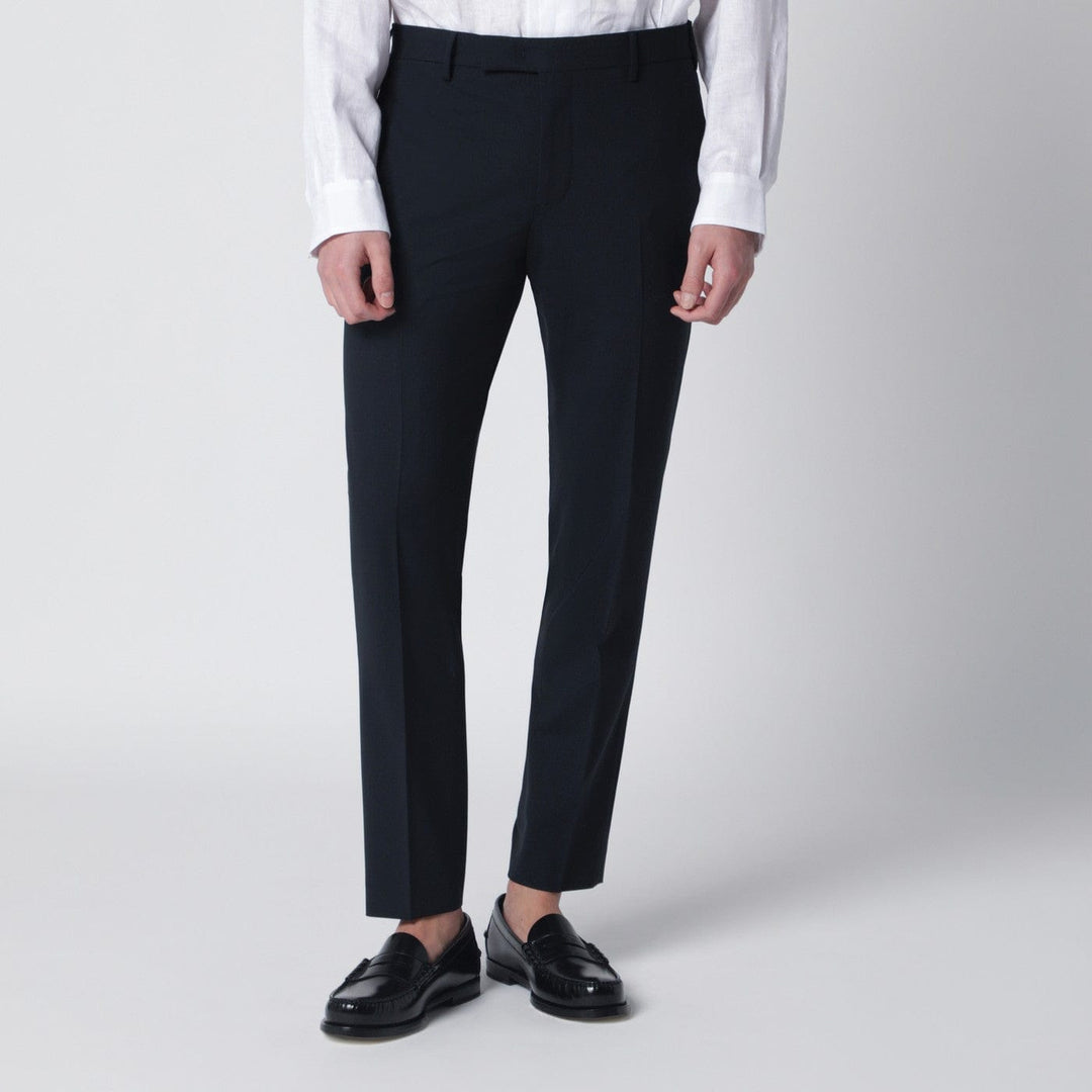 Pants PT Torino - Navy blue wool-blend trousers Brand