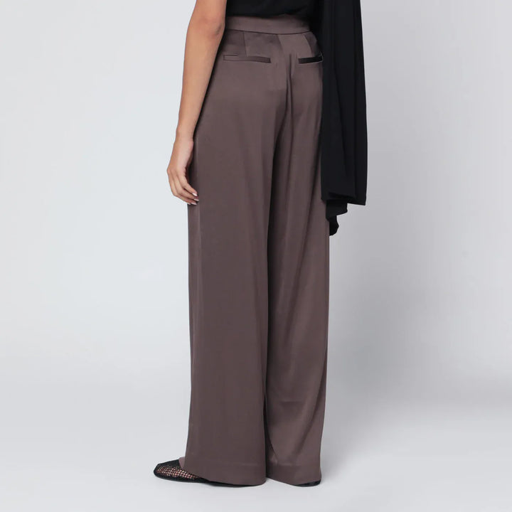 SIMKHAI - Kyra trousers in chocolate satin Brand Pants 6 US