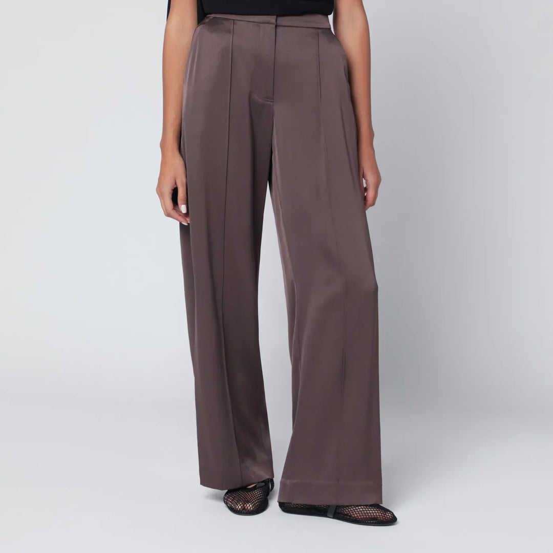 SIMKHAI - Kyra trousers in chocolate satin Brand Pants 6 US