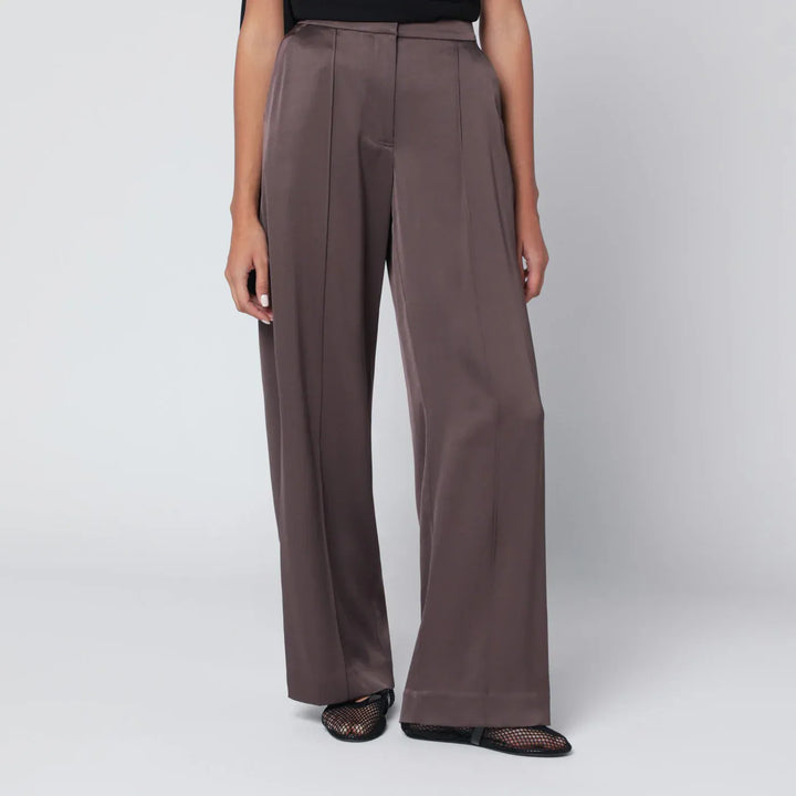 SIMKHAI - Kyra trousers in chocolate satin Brand Pants 6 US