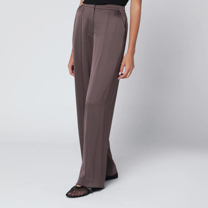 SIMKHAI - Kyra trousers in chocolate satin Brand Pants 6 US