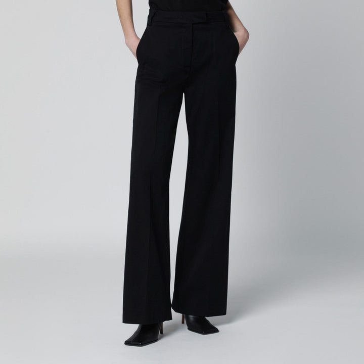 Pants TheLatest - Black cotton palazzo trousers Brand