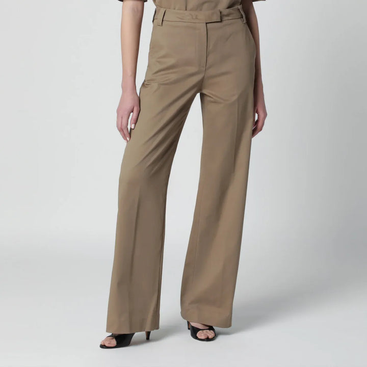 TheLatest - Cognac cotton palazzo trousers Brand Pants 40  IT