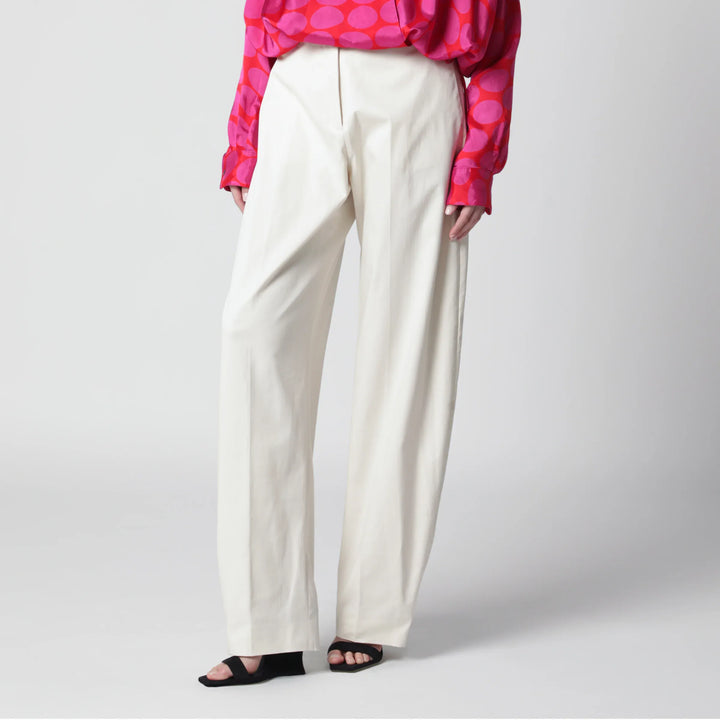 TheLatest - Cream cotton palazzo trousers Brand Pants 38  IT