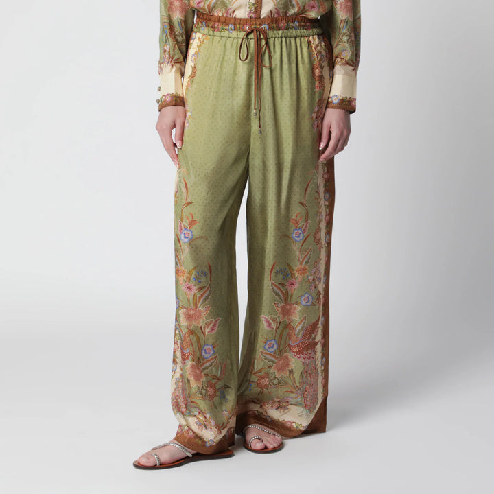 ZIMMERMANN - Indra Relaxed trousers with floral print Brand Pants 1