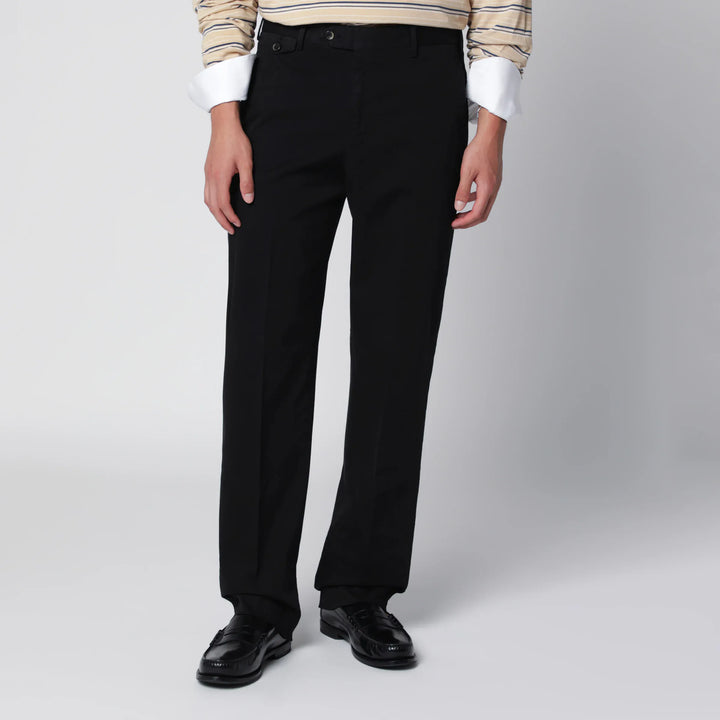 PT Torino - Black Cotton Trousers Brand 46 IT