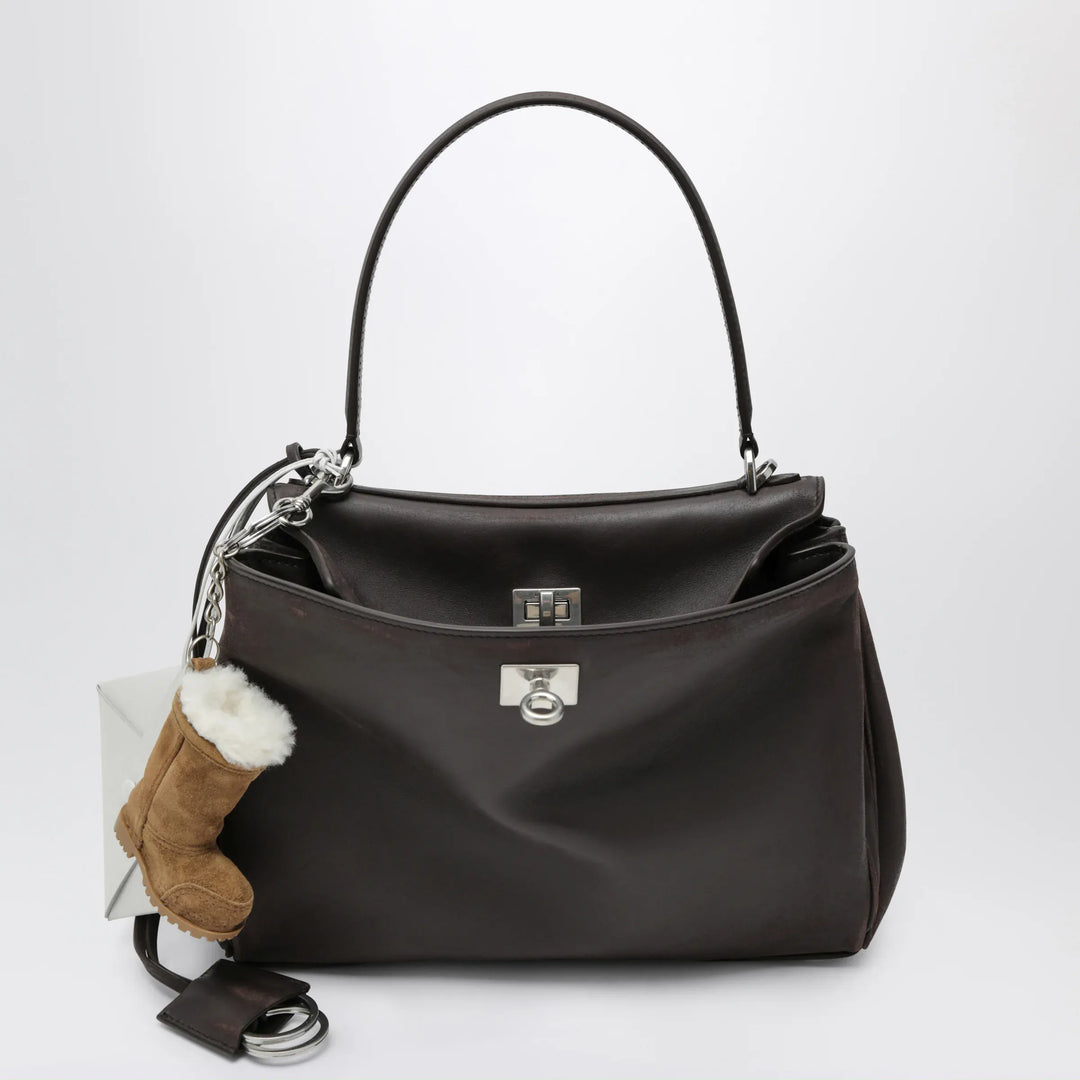 Balenciaga - Small Rodeo bag in calfskin leather, espresso Brand Rodeo Bag TU