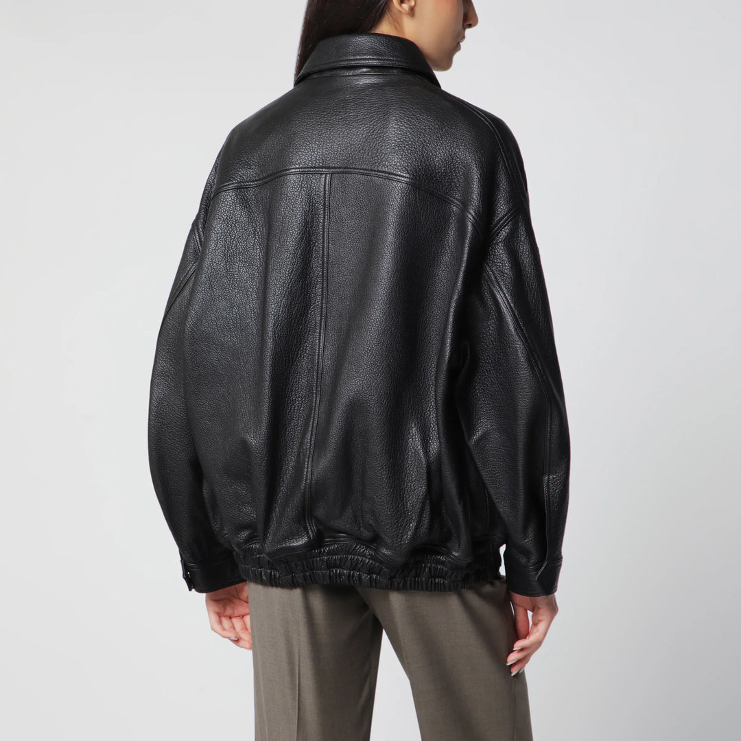 Róhe - Black Grained Leather Jacket Brand
