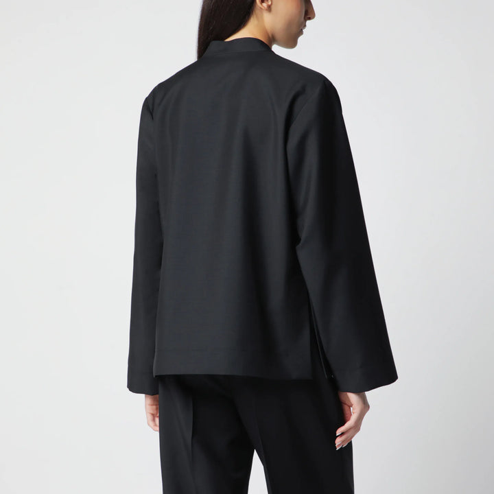 Róhe - Black Wool Jacket with Pankou Closure Brand