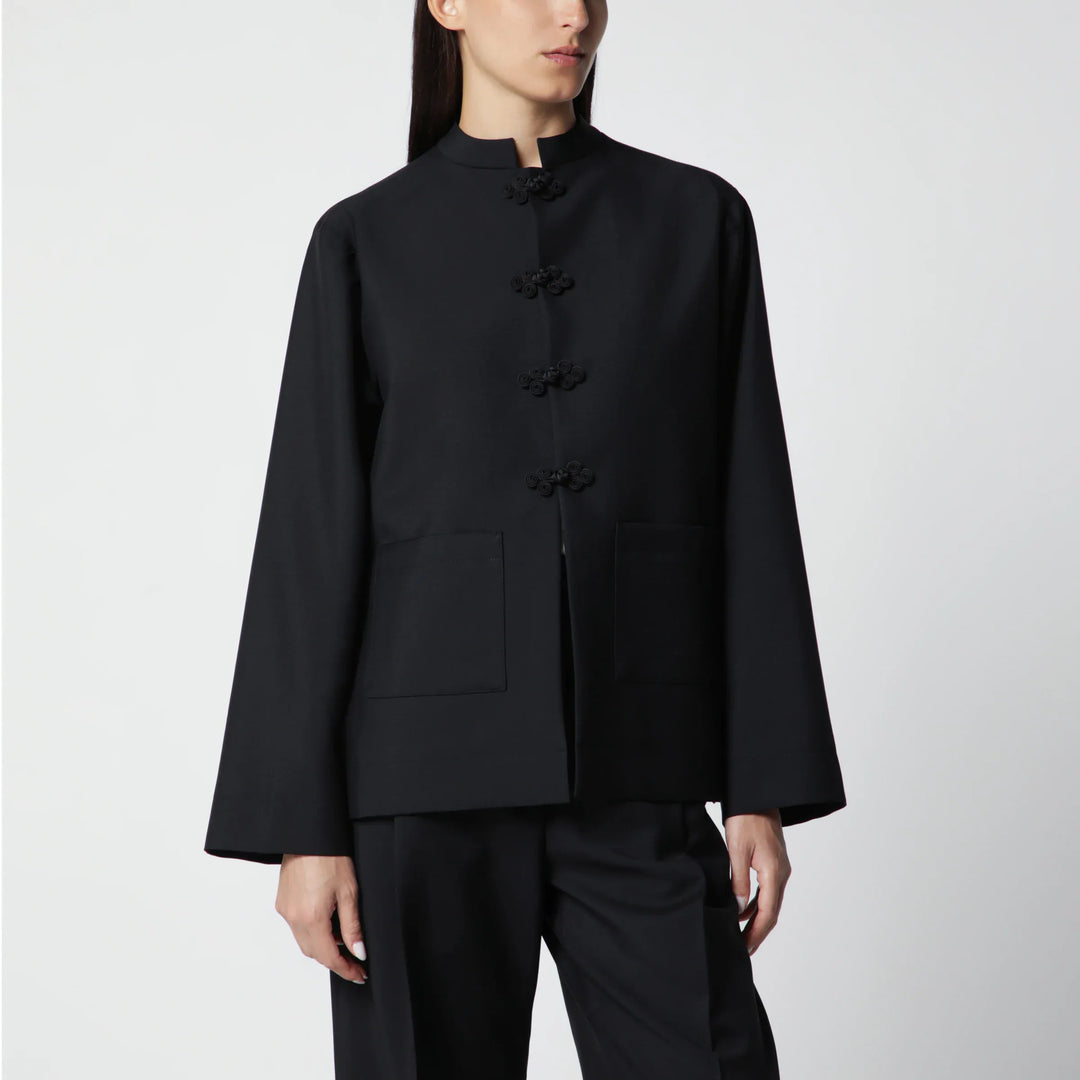 Róhe - Black Wool Jacket with Pankou Closure Brand 34  FR