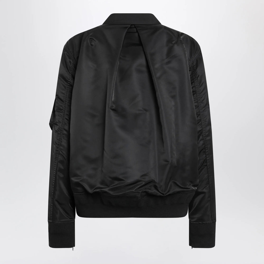 Sacai - Black double-breasted wool and nylon blend jacket Brand