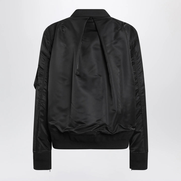 Sacai - Black double-breasted wool and nylon blend jacket Brand