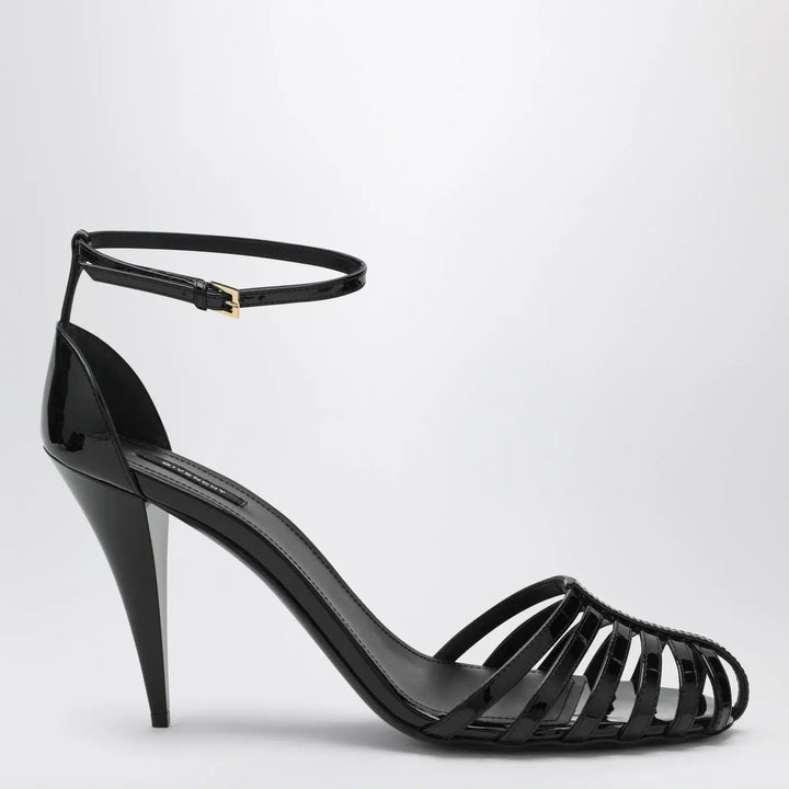 Givenchy - Patent Leather Cage Heeled Sandals Brand Sandals 36 IT