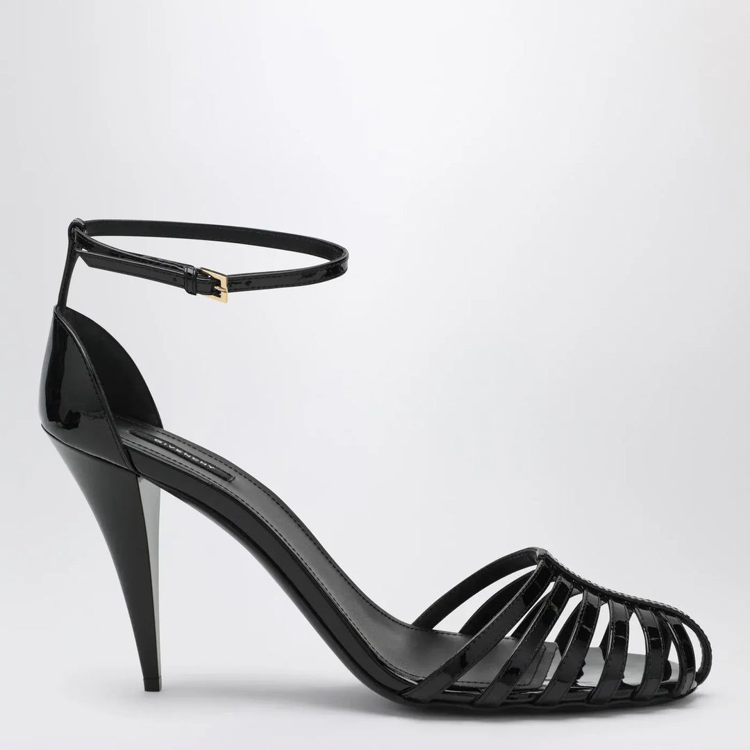 Givenchy - Patent Leather Cage Heeled Sandals Brand Sandals 36 IT