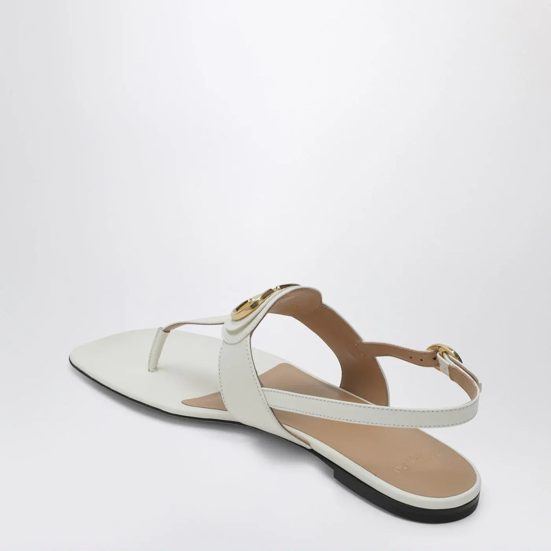 Valentino Garavani - Ivory VLogo Signature Thong Sandals Brand Sandals