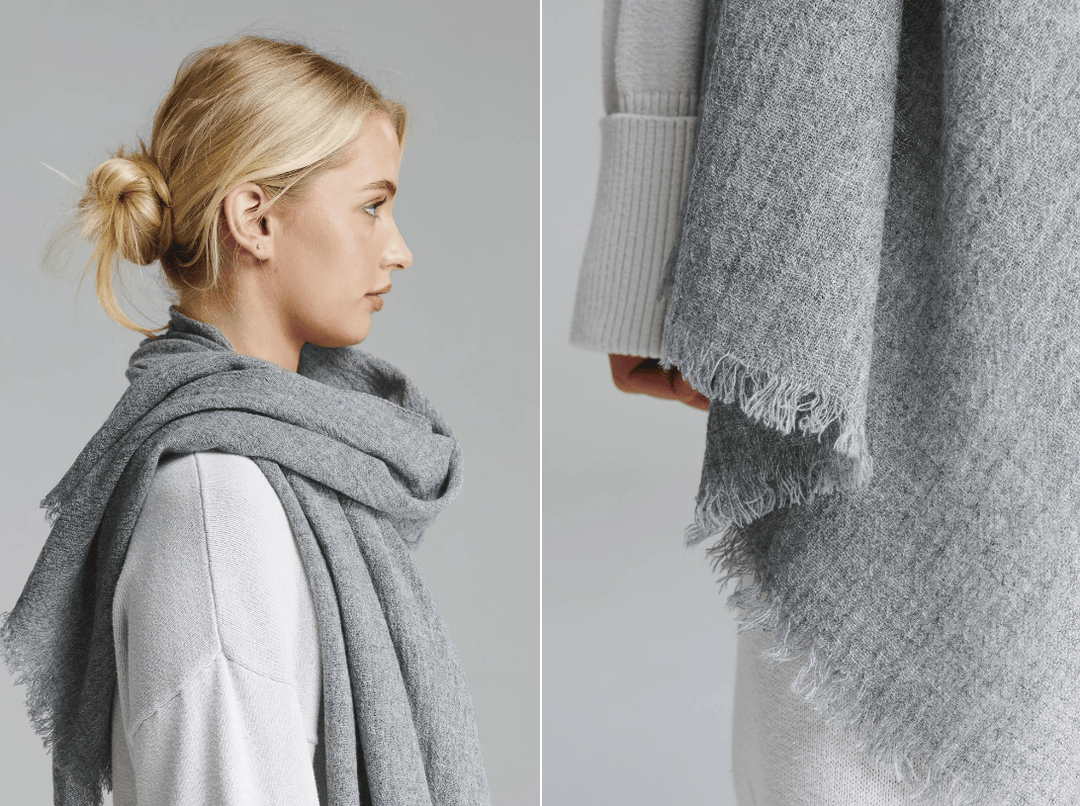 Italian Pure Cashmere Scarves Brand Scarves Grey