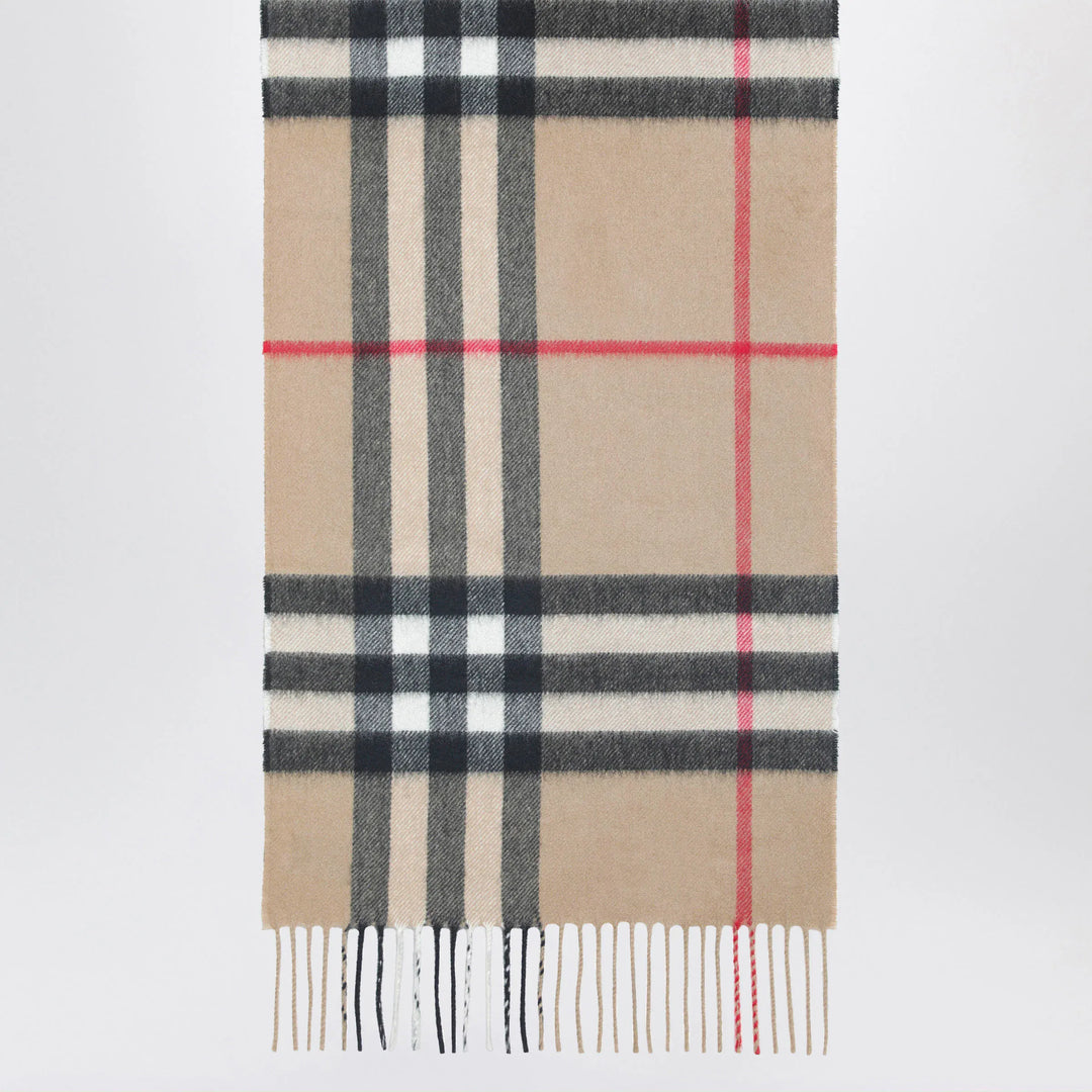 Burberry - Cashmere scarf with Check motif Brand Scarves &amp; Shawls U