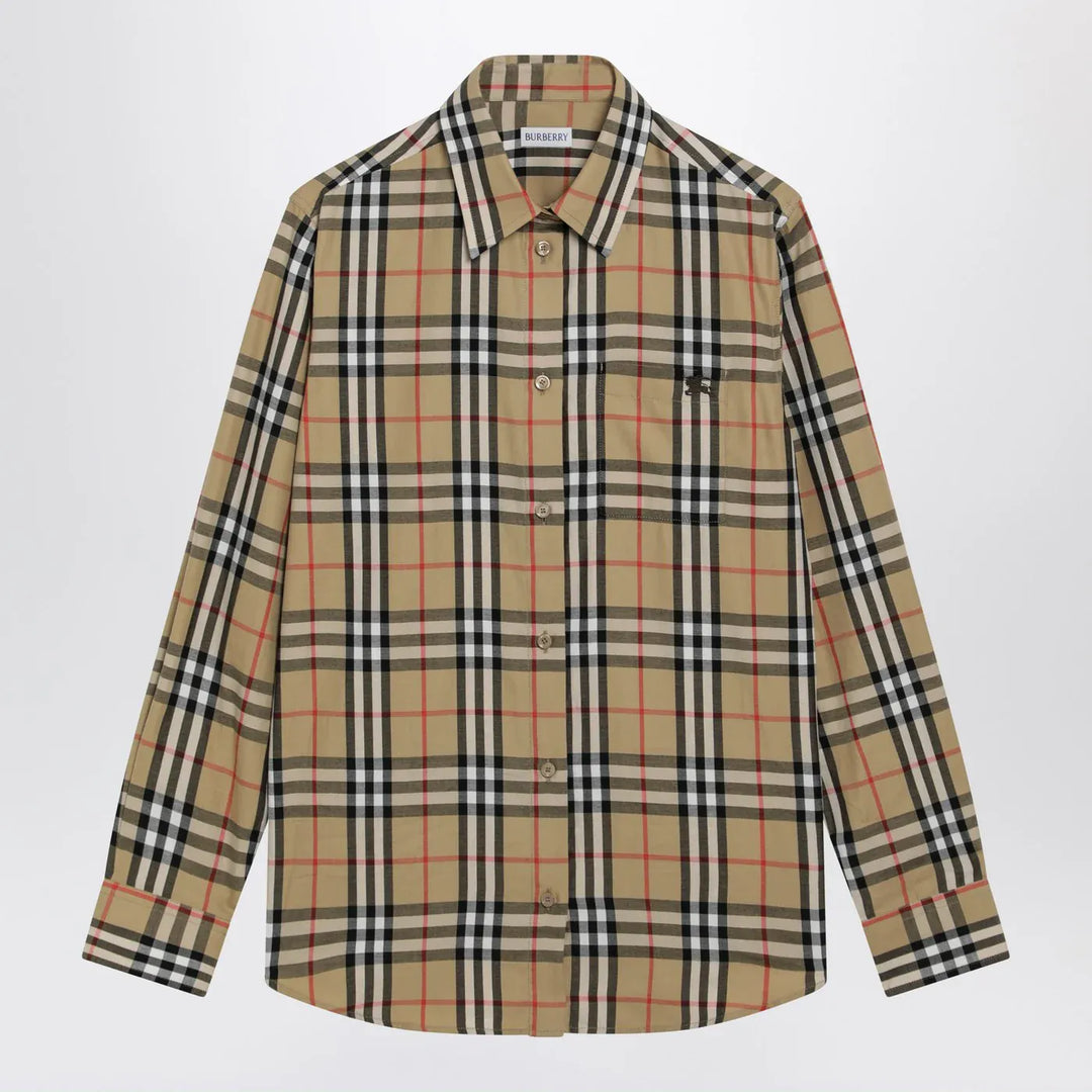Burberry - Beige shirt with Check pattern Brand Shirt 6 UK