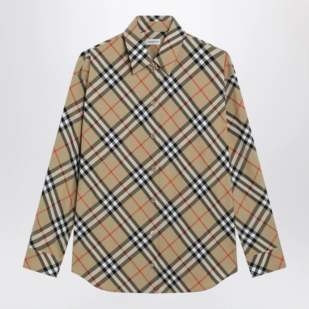 Burberry - Beige shirt with Check pattern Brand Shirt 8 UK