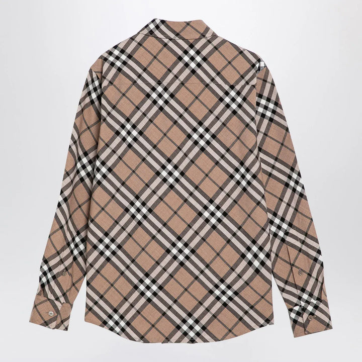 Burberry - Check pattern wool blend shirt Brand Shirt
