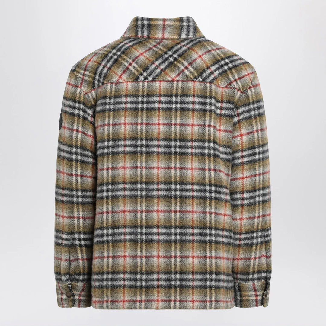 Burberry - Beige checked wool shirt jacket Brand Shirt Jacket