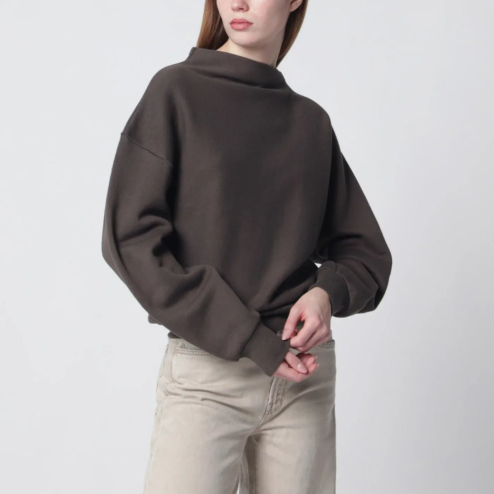 6397 - Mud-coloured draped sweatshirt Brand Shirts & Tops XS