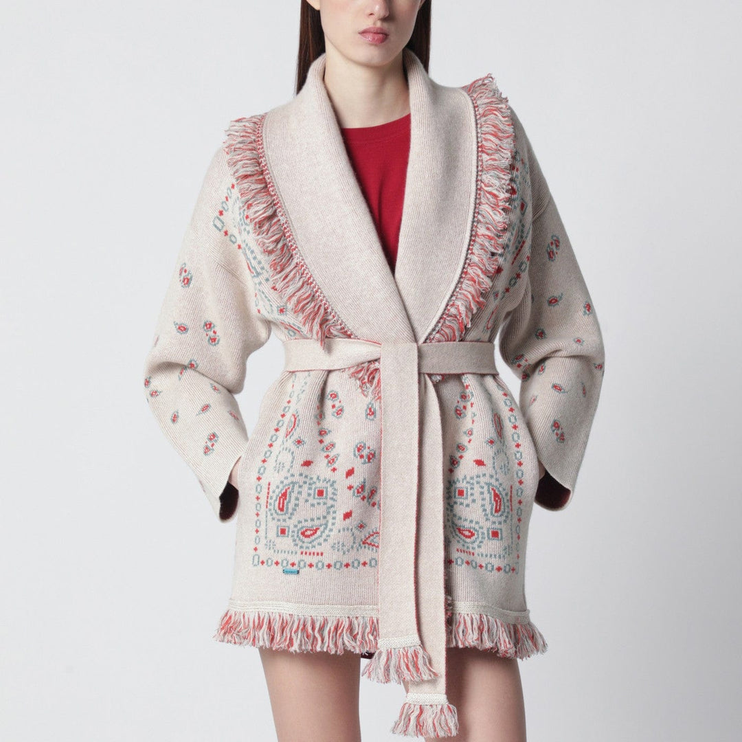 Shirts &amp; Tops Alanui - Beige/coral bandana jacquard cardigan Brand