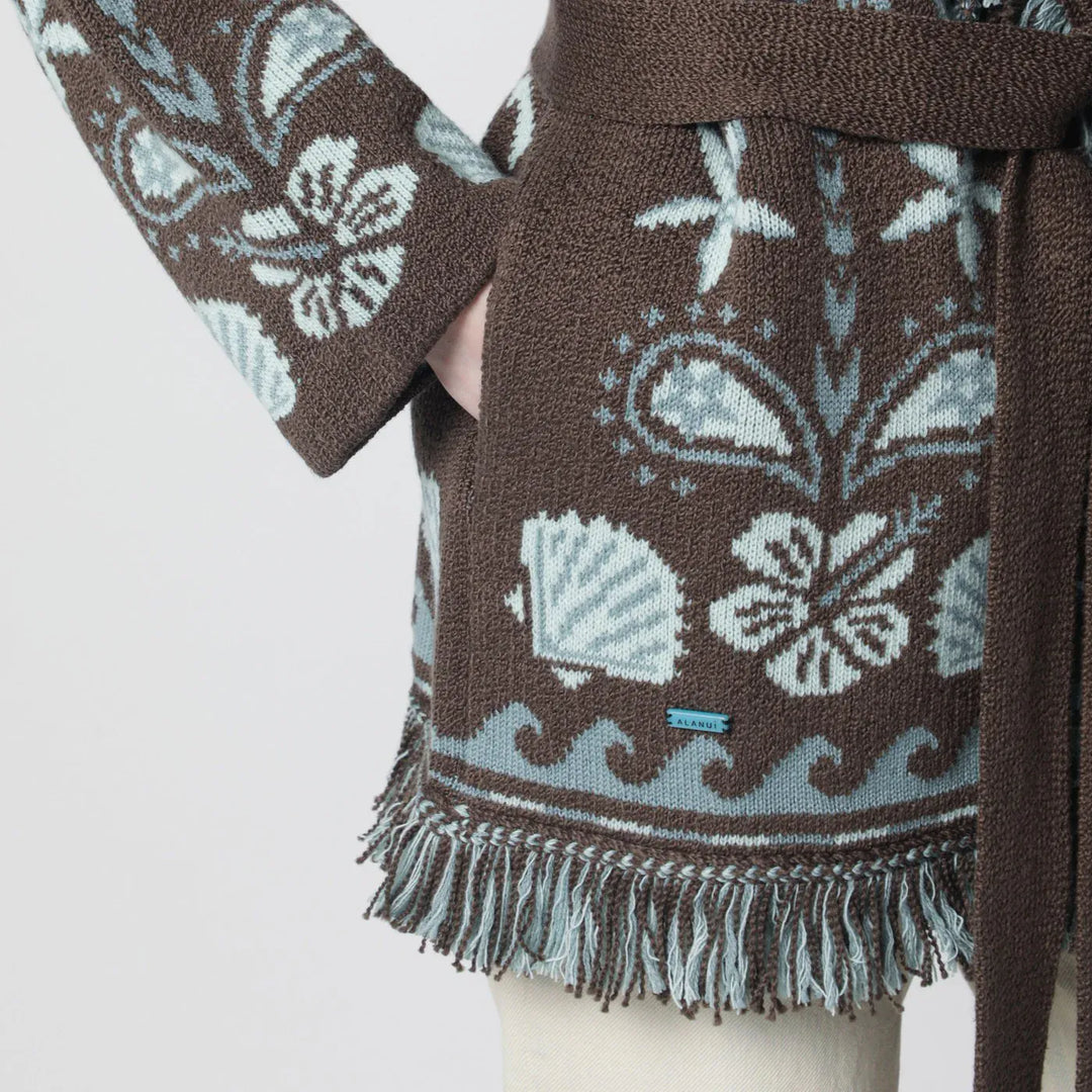 Alanui - Echoes Of The Island brown/aquamarine cardigan Brand Shirts &amp; Tops